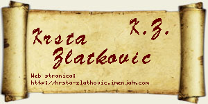 Krsta Zlatković vizit kartica